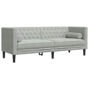 vidaXL Sofa Jasnoszary 194 x 74,5 x 70,5 cm Aksamit