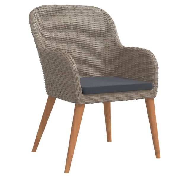 vidaXL 5-częściowy zestaw mebli ogrodowych z poduszkami, brązowy