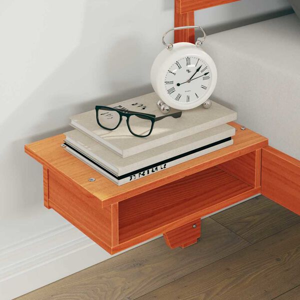 vidaXL Ramka ł&oacute;żka Woskowy Brąz 135 x 190 cm Lite drewno sosnowe