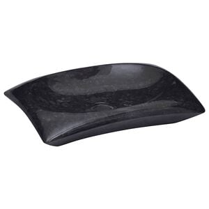 vidaXL Umywalka, czarna, 50x35x10 cm, marmurowa