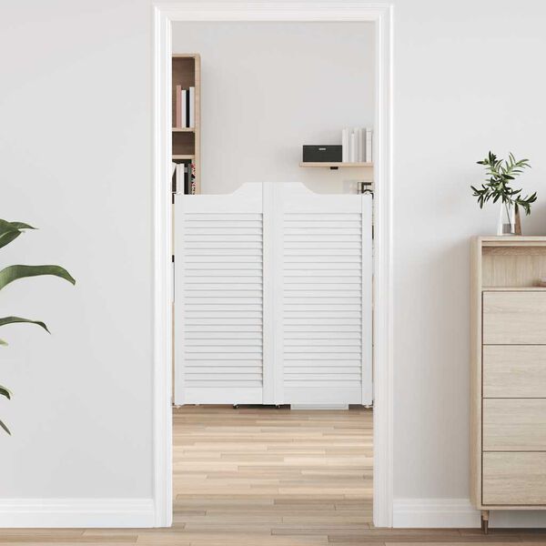 vidaXL Drzwi wahadłowe żaluzjowe 1 para białe 90x80 cm