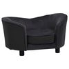 vidaXL Sofa dla psa, czarna, 69x49x40 cm, plusz i sztuczna sk&oacute;ra