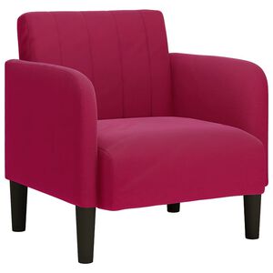 vidaXL Sofa Fotel z Podłokietnikami Wino Czerwone 54 cm Aksamit