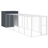 vidaXL Kurnik z wybiegiem, antracytowy, 165x659x181 cm, stal