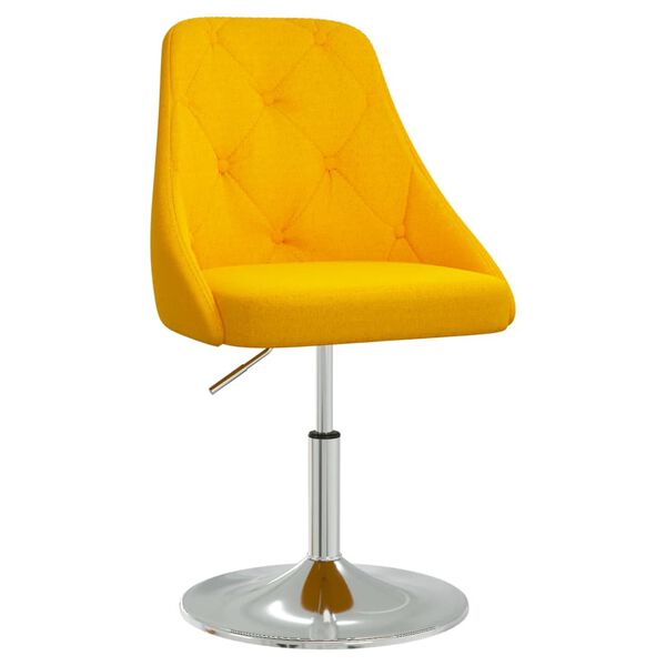 vidaXL Stołek barowy, musztardowy, tapicerowany tkaniną