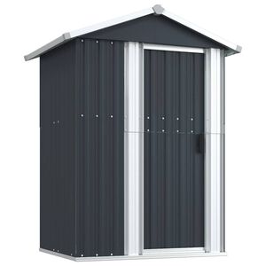 vidaXL Szopa ogrodowa, antracyt, 126x97,5x177 cm, stal galwanizowana
