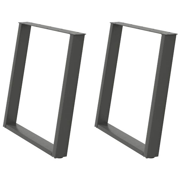 vidaXL Nogi do stołu jadalnego w kształcie litery U 2 szt. Antracyt 80x(72-73) cm Stal