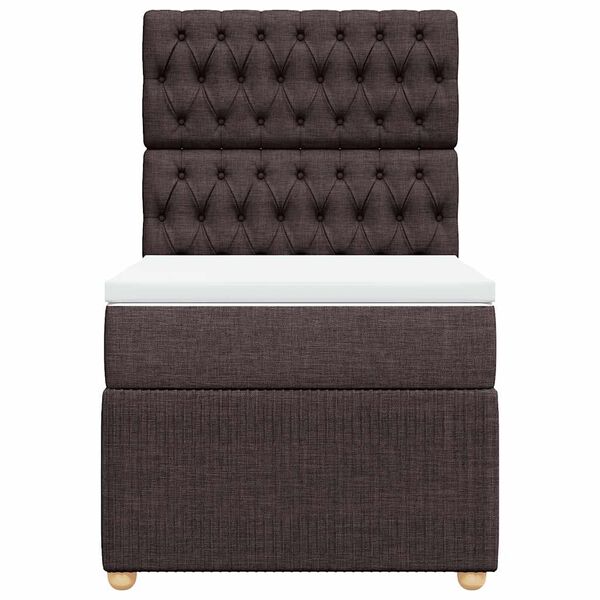 vidaXL Ł&oacute;żko kontynentalne z materacem, brązowe, tkanina, 80x200 cm