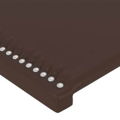 vidaXL Zagłówek do łóżka, brązowy, 144x5x118/128 cm, sztuczna skóra