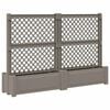 vidaXL Duża donica z trelisem 2 pcs Szary 200 x 43 x 133,5 cm PP