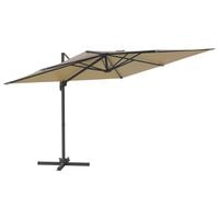 vidaXL Wiszący parasol z LED, kolor taupe, 400x300 cm