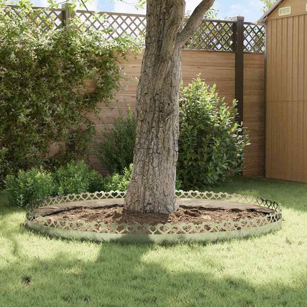 vidaXL Obrzeża trawnikowe 10 pcs Srebrny 103 x 0,05 x 22 cm