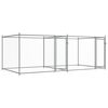 vidaXL Klatka dla psa, z drzwiami, szara, 4x2x1,5 m, stal