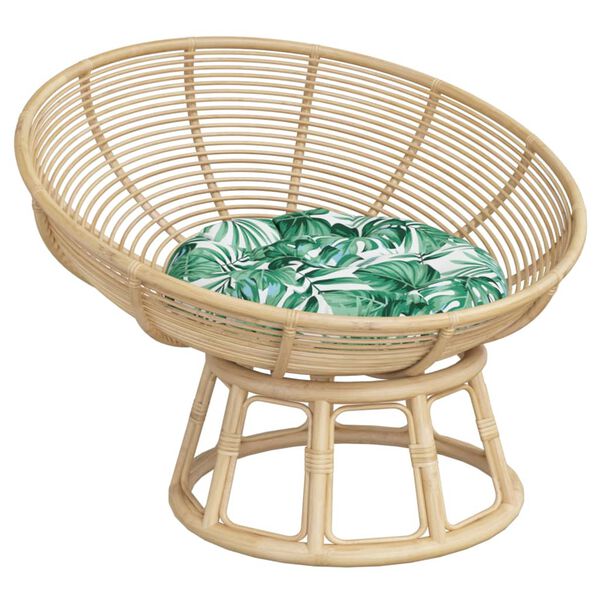 vidaXL Okrągła poduszka, wz&oacute;r w liście, &Oslash; 60 x11 cm, tkanina Oxford