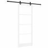 vidaXL Drzwi przesuwne Biały 93 x 232 cm Lite drewno sosnowe i szkło