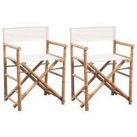 vidaXL Składane krzesło reżyserskie, bambus i płótno, 2 sztuki