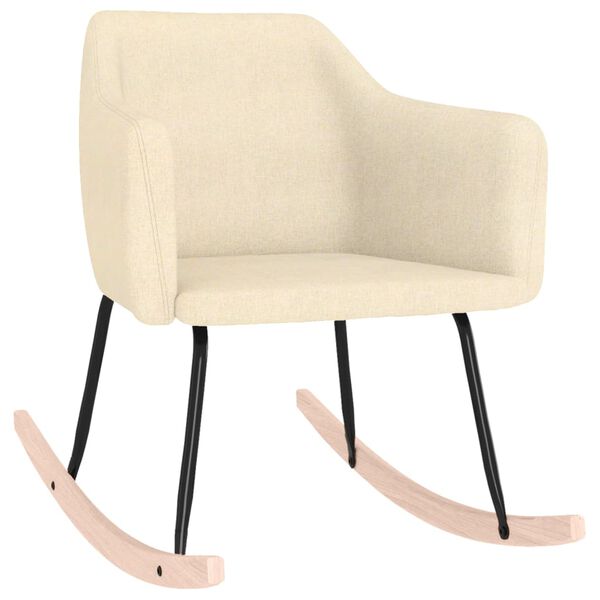 vidaXL Fotel bujany, kremowy, tapicerowany tkaniną