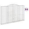 vidaXL Kosze gabionowe, 4 szt, 300x30x180/200 cm, galwanizowane żelazo