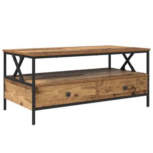 vidaXL Stolik kawowy Stare drewno 100 x 51 x 45 cm Drewno inżynieryjne