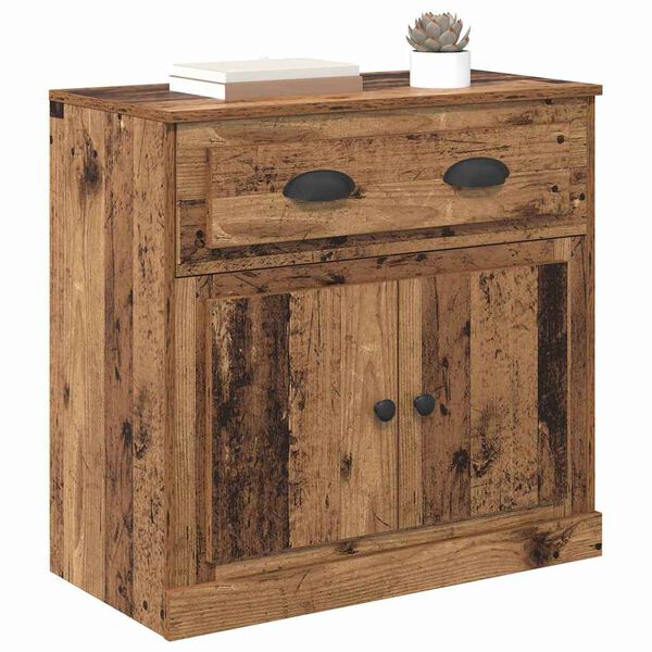 vidaXL Highboard z szufladą Stare drewno 70 x 35,5 x 67,5 cm