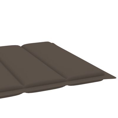 vidaXL Leżak z poduszką w kolorze taupe, lite drewno tekowe