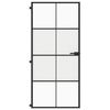 vidaXL Drzwi wewnętrzne, czarne, 93x201,5 cm, szkło i aluminium