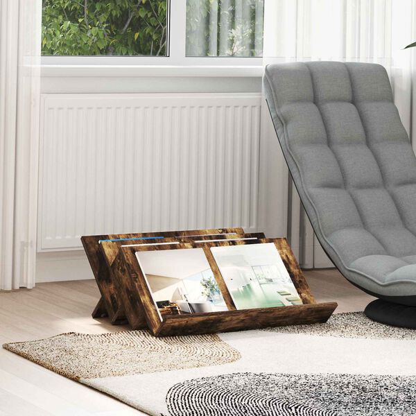 vidaXL Regał na gazety z p&oacute;łką Dąb wędzony 65 x 53 x 28,5 cm