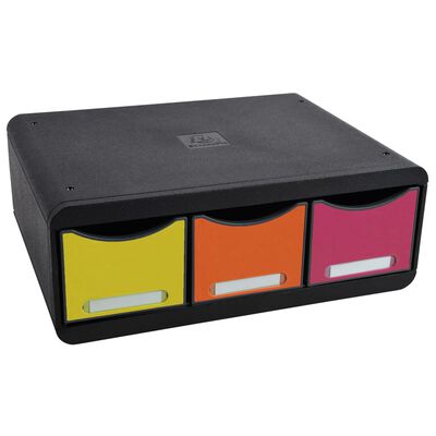 Exacompta Organizer na biurko Toolbox Maxi z 3 szufladami, kolorowy
