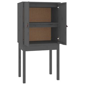 vidaXL Szafka, szara, 60x40x120 cm, lite drewno sosnowe