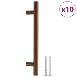 vidaXL Uchwyty do szafek, 10 szt., brąz, 128 mm, stal nierdzewna