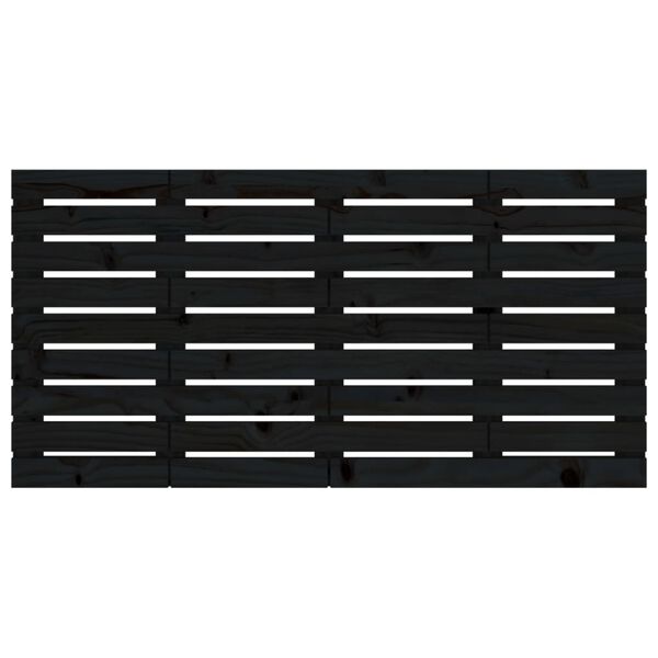 vidaXL Wezgłowie ł&oacute;żka, czarne, 156x3x63 cm, lite drewno sosnowe