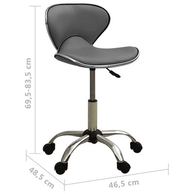 vidaXL Krzesło biurowe, szare, obite sztuczną skórą