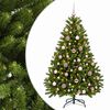 vidaXL Sztuczna choinka, jasnozielona, z bombkami 120 cm 150 LED