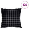 vidaXL Poduszki rozrzucone Kratka 4 pcs Czarna kratka 50 x 50 cm