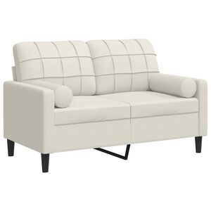 vidaXL 2-osobowa sofa z poduszkami, kremowa, 120 cm, aksamit