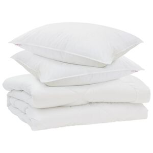 vidaXL Kołdra z poduszką 3 pcs Biały Mikrofibra