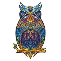 UNIDRAGON 186-częściowe, drewniane puzzle Charming Owl, M, 21x35 cm