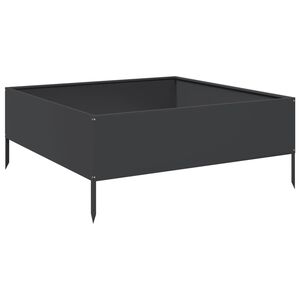 vidaXL Podwyższona donica, czarna, 100x100x25 cm, stal