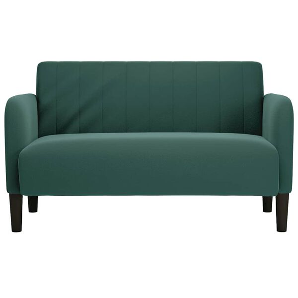 vidaXL Sofa dwuosobowa Ciemnozielona 109 cm Aksamit