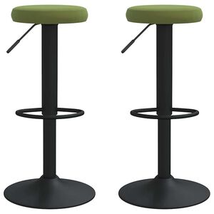 vidaXL Stołki barowe, 2 szt., jasnozielone, tapicerowane aksamitem