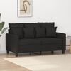 vidaXL Sofa 2-osobowa, czarna, 120 cm, tapicerowana tkaniną