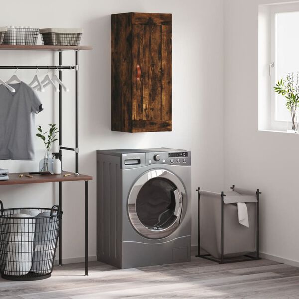 vidaXL Szafka wisząca, przydymiony dąb, 34,5x34x90 cm