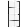 vidaXL Drzwi wewnętrzne, czarne, 93x201,5 cm, szkło i aluminium