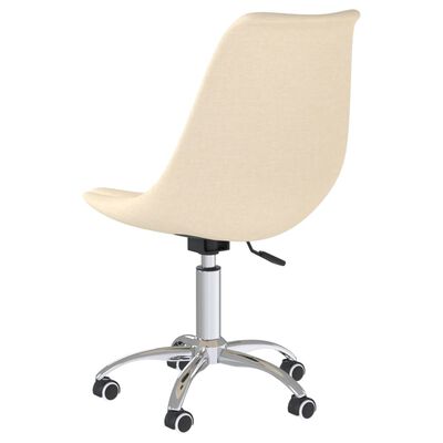 vidaXL Obrotowe krzesła stołowe, 2 szt., kremowe, obite tkaniną