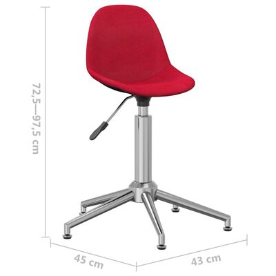 vidaXL Obrotowe krzesła stołowe, 4 szt., winna czerwień, obite tkaniną