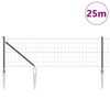 vidaXL Ogrodzenie z słupkami Szary 0.6 x 25 m Stal