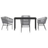 vidaXL Zestaw do jadalni w ogrodzie z poduszką 5 pcs Szary