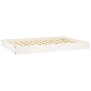 vidaXL Legowisko dla psa, białe, 101,5x74x9 cm, lite drewno sosnowe