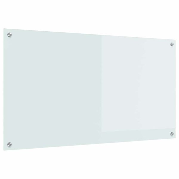 vidaXL Przód kuchenny Biały 110 x 60 x 0,6 cm szkło hartowane