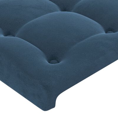 vidaXL Zagłówek do łóżka z LED, ciemnoniebieski, 100x5x118/128 cm